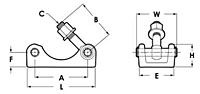LC-2 Lug Bracket Dimensions